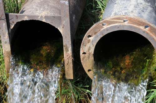 Pipes Drainage Fluent Rust Splash Water Metal
