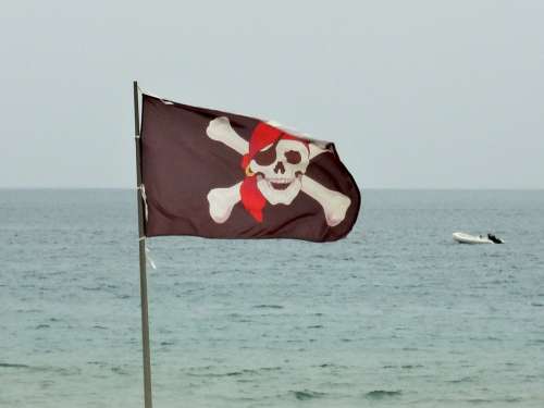 Pirates Flag Skull And Crossbones Sea