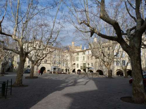 Place City France Arcade Old Architecture Uzès