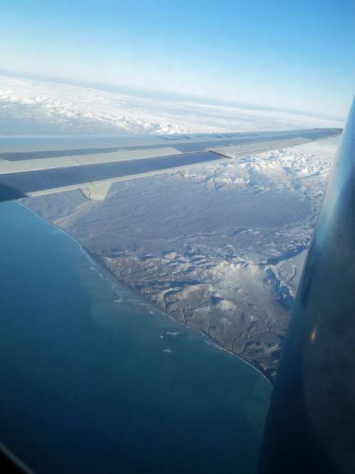 Plane Snow Flight Winter Landscape