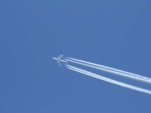 Plane Flight Sky Travel Jet Contrails Chemtrails