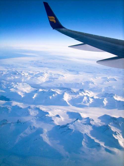 Plane Airplane Wing Ice Snow Iceberg Winter