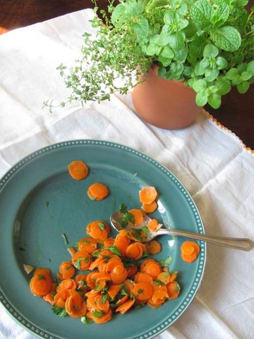 Plate Leftover Not Eaten Up Carrots Fresh