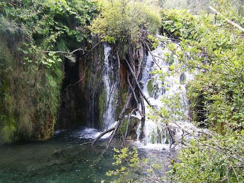 Plitvice Lakes Waterfall Lake Europe Water