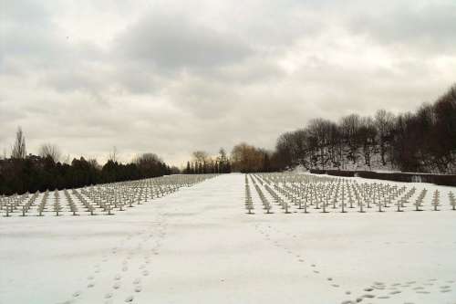 Poland Cemetery Graves Headstones Winter Snow Ice
