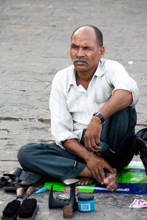 Polish Man Shoes India Street Work Indian People