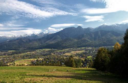 Polish Tatras Buried Top View Panorama Landscape