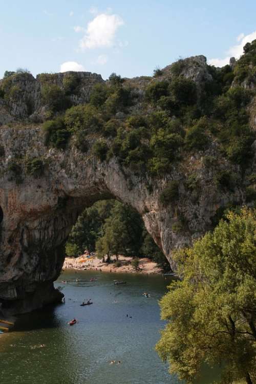 Pont D'Arc Stone Bridge Ardèche France River