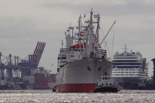 Port Ships Ship Steamer Hamburg Water