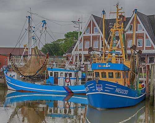 Port Boats East Frisia Lower Saxony Cutter