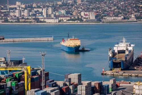 Port Ship Sea City Bay Novorossiysk Pier