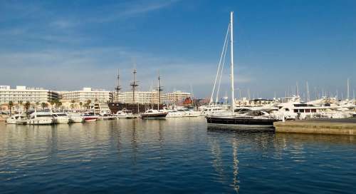 Port Boat Sea Spring Landscape Europe Valencia