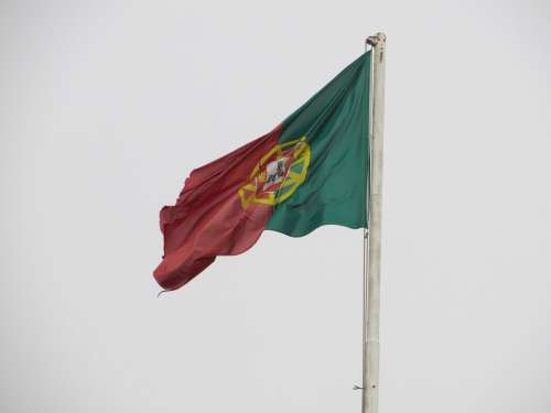 Portugal Flag Blow Red Green