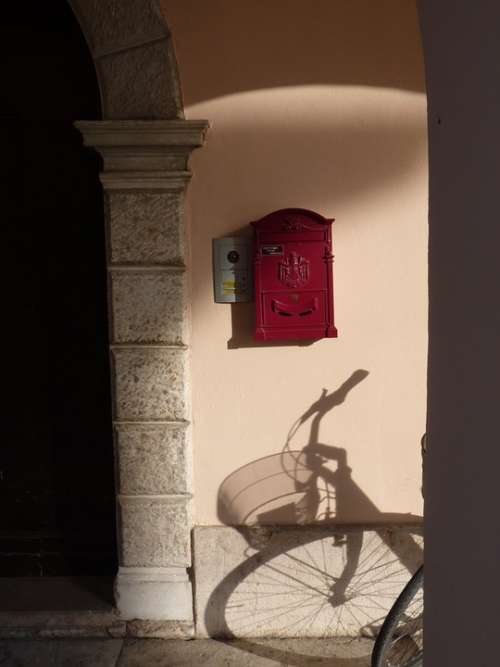 Post Mailbox Red Shadow