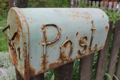 Post Letter Boxes Rust Old Fence Lapsed