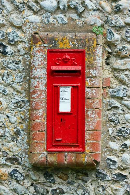 Post Box Postbox Mail Box Letter Box Red English
