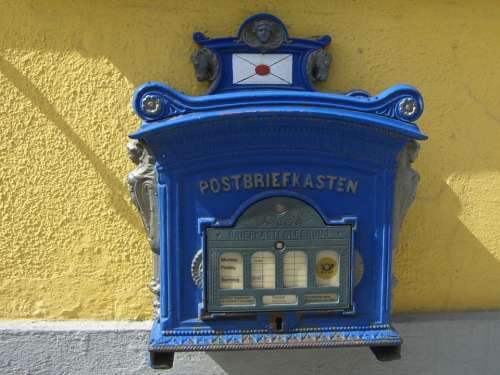 Post Mail Box Nostalgia Mailbox Blue Letter Boxes