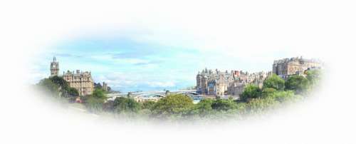 Postcard Edinburgh Scotland City Cityscape Bridge