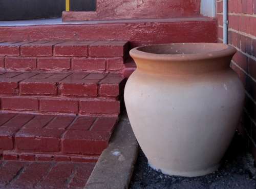 Pot Clay Large Cream Colored Terracotta Edge