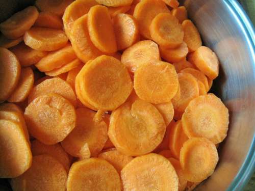 Pot Carrots Disks Vegetable Orange Cook Food