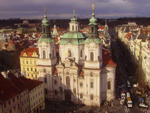 Prague Czech Republic City Urban Buildings Church