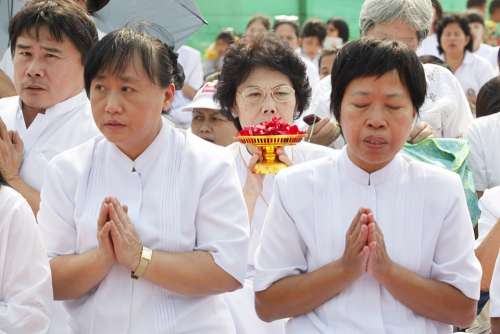 Praying Buddhists Buddhism Thailand Wat