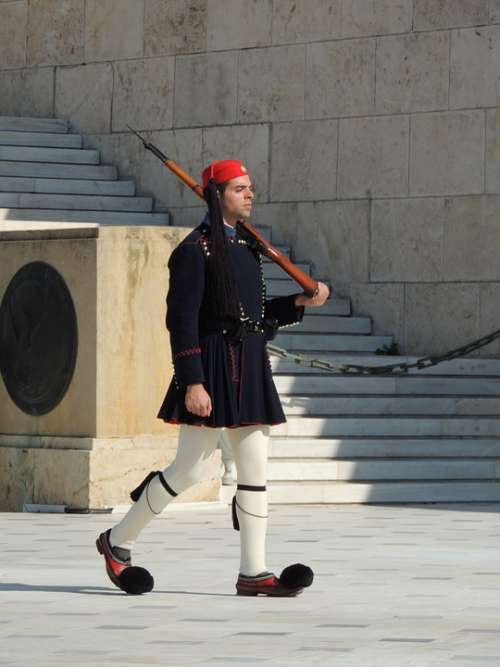 Presidential Guard Athens Greece Guard Patrolling
