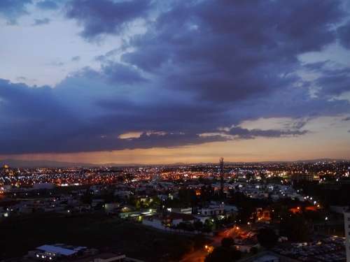 Puebla City Night Clouds Sunset Mexico