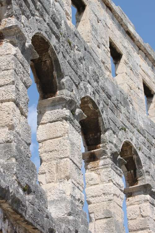 Pula Ruin Amphitheater Arena Roman Croatia Istria
