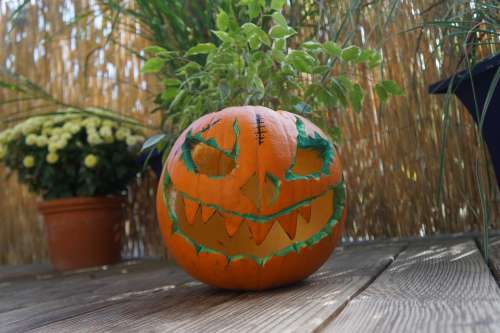 Pumpkin Halloween Making A Face Carving Evil