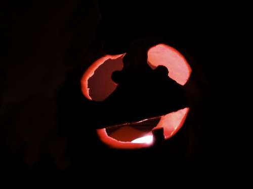Pumpkin Dark Halloween Autumn Candlelight Creepy