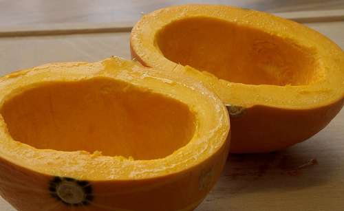 Pumpkin Pumpkin Halves Pulp Cut In Half Food Eat