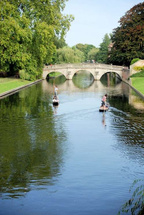 Punt Bridge Cambridge River Punting Fun Water