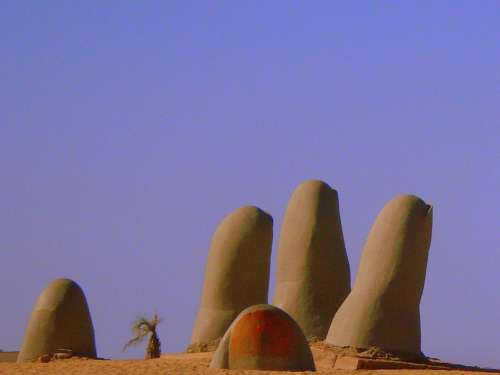 Punta Del Este Monument Hand Sand Beach Sculpture