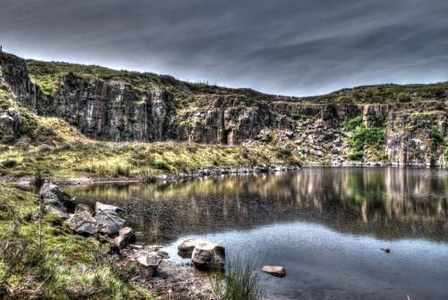 Quarry Disused North England Rock Water Lake