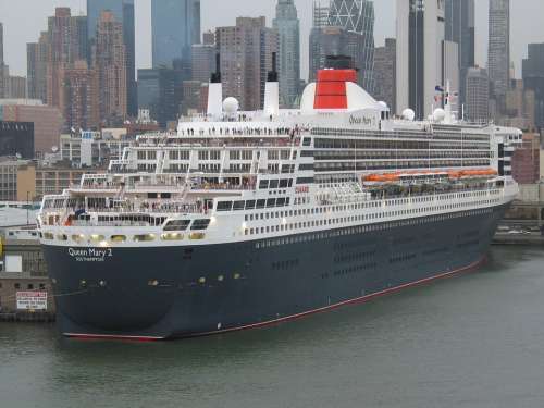 Queen Mary Ii Ship New York Hudson Manhattan