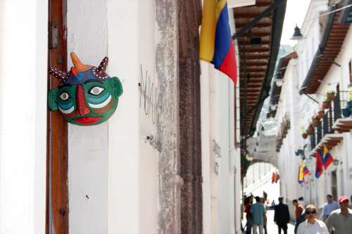 Quito Ecuador Historic Centre Mask Round