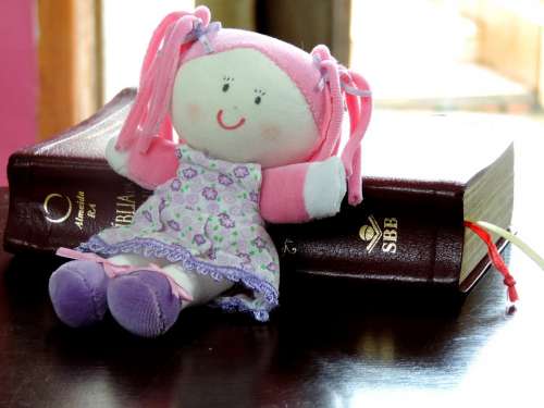 Rag Doll Doll Child Bible Teach Table