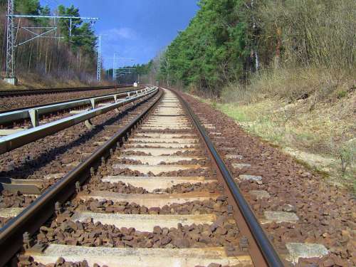 Rail Track Rails Gleise Track Bed Gravel