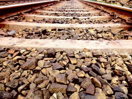 Railroad Railway Tracks Rails Metal Transport