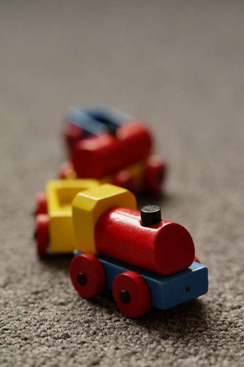 Railway Train Locomotive Colorful Child Children