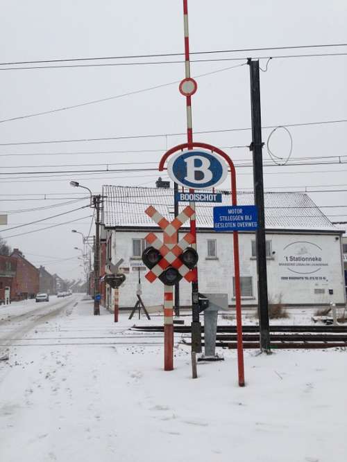 Railway Crossing Booischot Belgium Track Railway