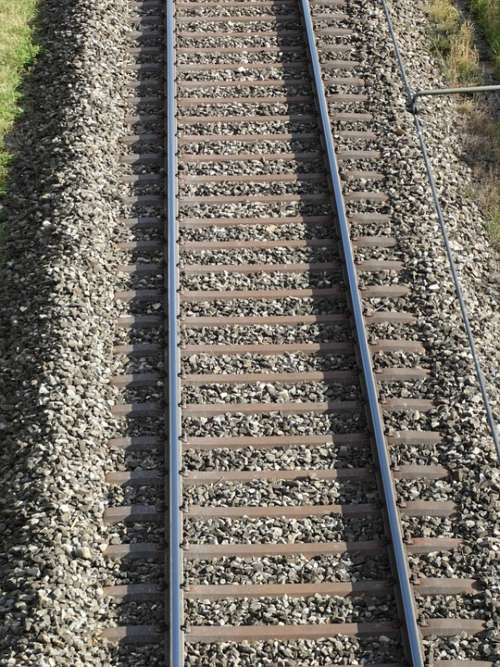 Railway Line Gleise Track Bed Pebble Bed