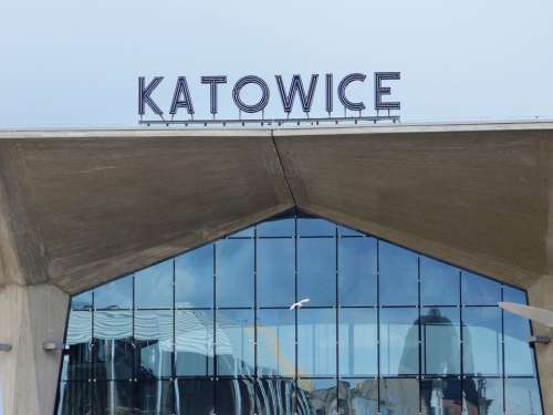 Railway Station The Inscription Katowice Neon City