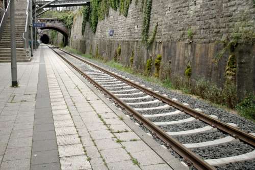 Railway Station Track Rails Train Platform