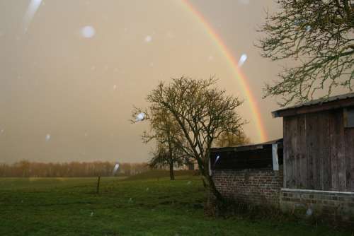 Rainbow Rain Nature Belgium