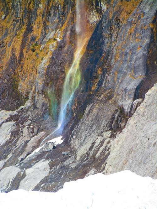 Rainbow Waterfall Glacier Cliff Nature Cascade