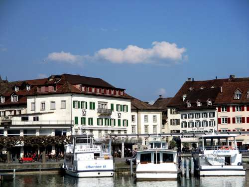 Rapperswil Jona Lake Zurich Boat Harbour