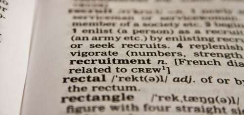 Recruitment Word Dictionary Lookup Information