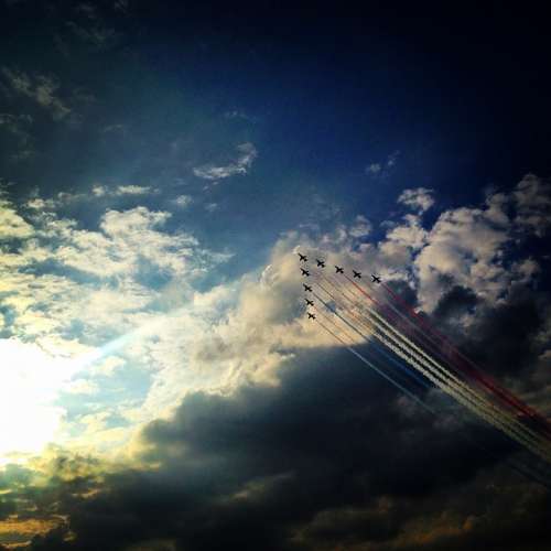 Red Arrows Aeroplane Red Air Airplane Sky Jet